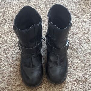 All Saints Black Leather Combat Boots